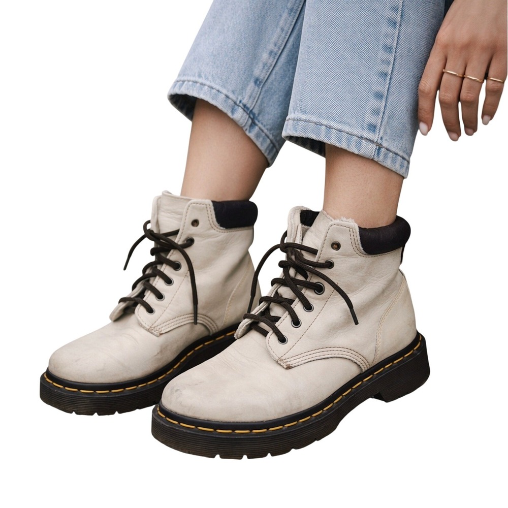 Dr. Martens‎ Vintage 939 Padded Collar Boots Cream Leather SIZE 5
